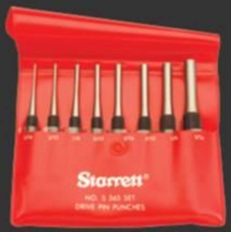 Buy STARRETT 8pc KNURLED GRIP 100MM PIN PUNCH SET IN PROTECTIVE VINYL CASE in NZ. 